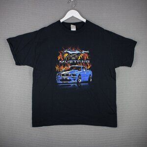 Ford Mustang Flame Y2K Vintage Tee Mens XL